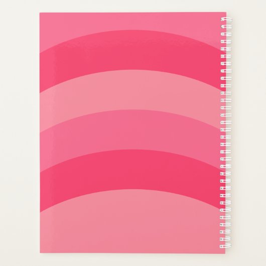 Einfache rosa Streifen Weißer Name Planer (Rückseite)