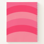 Einfache rosa Streifen Weißes Monogramm Notizblock (Rückseite)
