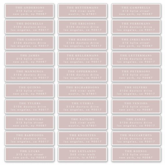 Einfache rosa Taupe und weiße moderne Kalligraphie Aufkleber (Vorderseite)