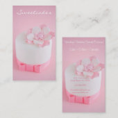Einfache rosa u. weiße Bäckerei Visitenkarte (Vorne/Hinten)