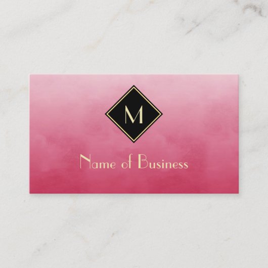Einfache rosa und Berufliche Goldmonogramm Visitenkarte (Vorderseite)
