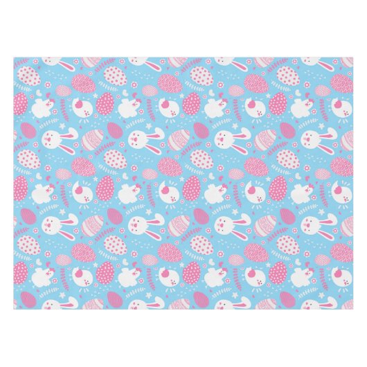 Einfache rosa und blaue Tischdecke Ostern-Muster-| (Vorderseite (Horizontal))