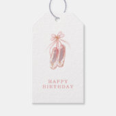 Einfache Rosa und Glitzer Ballerina Schuhe Geburts Geschenkanhänger (Vorderseite)