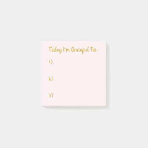 Einfache Rosa und Gold Dankbarkeit Post-it Klebezettel