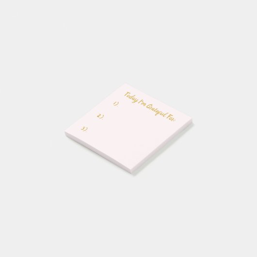 Einfache Rosa und Gold Dankbarkeit Post-it Klebezettel (angewinkelt)
