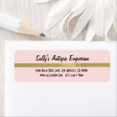 Einfache Rosa- und Goldstreifen-Rücksendeadresse (Insitu)