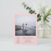 Einfache rosa und graue Hochzeit Speichern Sie das Postkarte (Stehend Vorderseite)