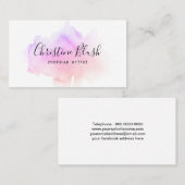 Einfache rosa und Lila Wasserfarbenpräparation Visitenkarte (Vorne/Hinten)