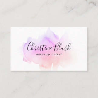 Einfache rosa und Lila Wasserfarbenpräparation Visitenkarte