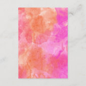 Einfache, rosa und orangefarbene, moderne Hochzeit Begleitkarte (Rückseite)