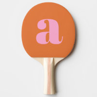 Einfache rosa und orangefarbene Retro-Monogramm