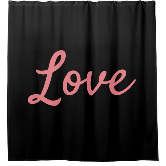 Einfache rosa und schwarze Liebe Duschvorhang (Vorderseite)
