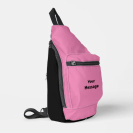 Einfache rosa und schwarze Meldungsvorlage Crossbody Bag