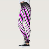 Einfache rosa und schwarze vertikale Streifen auf  Leggings (Links)