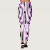 Einfache rosa und schwarze vertikale Streifen auf  Leggings (Rückseite)