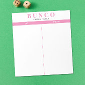 Einfache rosa und weiße Bunco-Tabelle - Notepad Notizblock