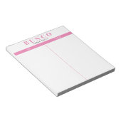 Einfache rosa und weiße Bunco-Tabelle - Notepad Notizblock (angewinkelt)