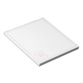 Einfache rosa und weiße Monogramm Notizblock (angewinkelt)