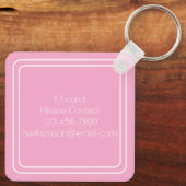 Einfache rosa und weiße Monogramm Schlüsselanhänger (Rückseite)