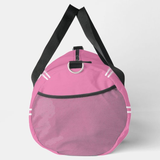 Einfache rosa und weiße Monogramm-Vorlage Duffle Bag (Rechts)