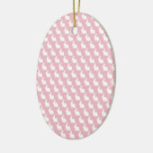 Einfache rosa und weiße Osterhase Keramik Ornament (Links)