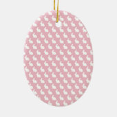 Einfache rosa und weiße Osterhase Keramik Ornament (Hinten)