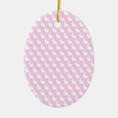 Einfache rosa und weiße Osterhase Keramik Ornament (Vorne)