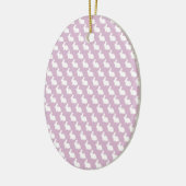 Einfache rosa und weiße Osterhase Keramik Ornament (Links)