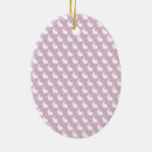 Einfache rosa und weiße Osterhase Keramik Ornament (Hinten)