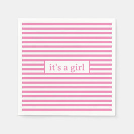 Einfache rosa und weiße Streifen Serviette