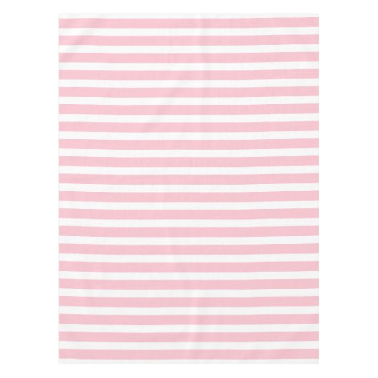 Einfache rosa und weiße Streifen  Tischdecke (Vorderseite)
