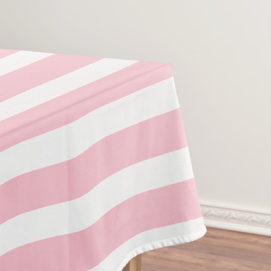 Einfache rosa und weiße Streifen  Tischdecke (Beispiel)