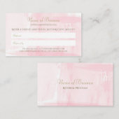 Einfache rosa Wasserfarbe Elegante Goldene Textref Empfehlungskarte (Vorne/Hinten)