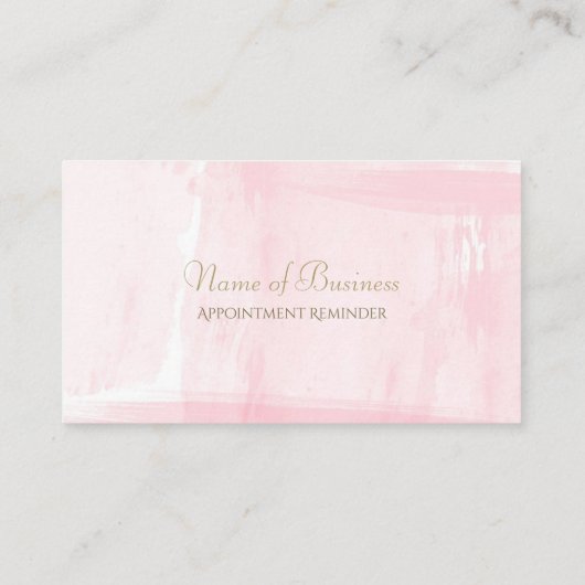 Einfache rosa Wasserfarbe Elegante Script Ernennun Terminkarte (Rückseite)