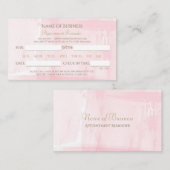 Einfache rosa Wasserfarbe Elegante Script Ernennun Terminkarte (Vorne/Hinten)