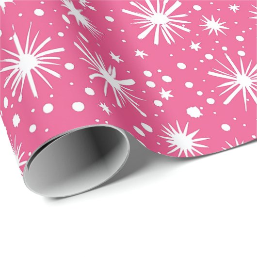Einfache rosa Weihnachten Geschenkpapier (Rolleneckpunkt)