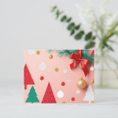 einfache, rosa Weihnachtsgeschenke Postkarte (Stehend Vorderseite)