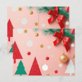 einfache, rosa Weihnachtsgeschenke Postkarte (Vorne/Hinten)