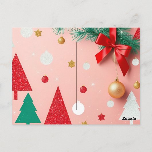 einfache, rosa Weihnachtsgeschenke Postkarte (Rückseite)