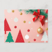 einfache, rosa Weihnachtsgeschenke Postkarte (Vorderseite)