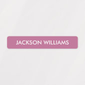 Einfache rosa weiße Palette Kids Name Etiketten (Design 2)