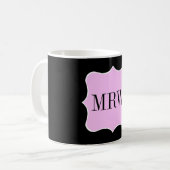 Einfache rosa weiße schwarze kaffeetasse (Vorderseite Links)