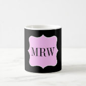 Einfache rosa weiße schwarze kaffeetasse (Mittel)