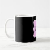 Einfache rosa weiße schwarze kaffeetasse (Links)