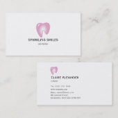 Einfache rosa Zahnarzt-Visitenkarte Visitenkarte (Vorne/Hinten)