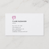 Einfache rosa Zahnarzt-Visitenkarte Visitenkarte (Rückseite)