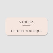 Einfache, rosafarbene Mitarbeiter Namensschild (Vorderseite)