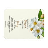 Einfache Rose auf der Hochzeit von Elfenbein Magnet (Horizontal)