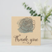 Einfache Rose Dankeschön Karte (Stehend Vorderseite)