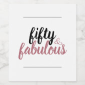 Einfache Rose Gold 50 und toller Geburtstag Weinetikett (Einzelnes Label)